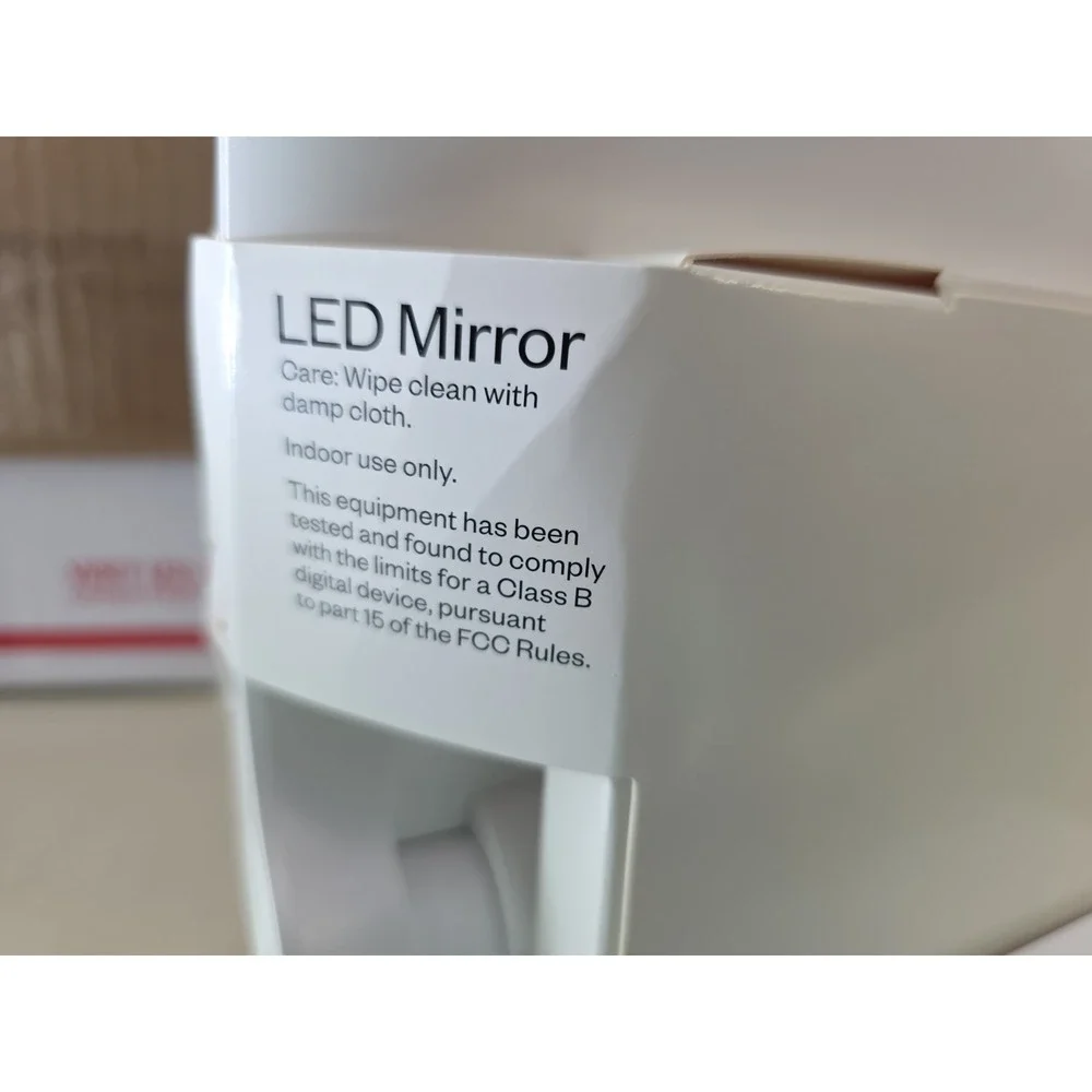 Room‎ Essentials LED Mirror 3 Light Modes Rechargeable USB Vanity Mirror NEW